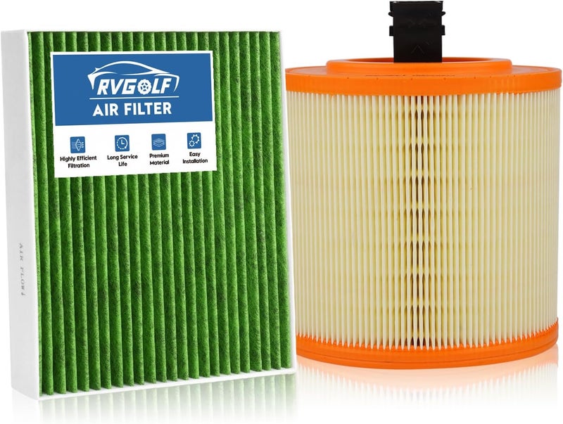 RVgolf Store Engine+Cabin Air Filters Kit Fit for 2016-2019 Chevrolet Cruze 1.4L, 2016-2019 Cadillac ATS V6-3.6L (Not Limited) Engine Air Filter Set Replacement Automotive Accessories CF11966 13367308 - Image 1